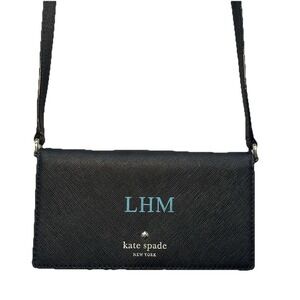 Kate Spade Wallet And Cell Phone Case Crossbody Black Leather Pockets Strap